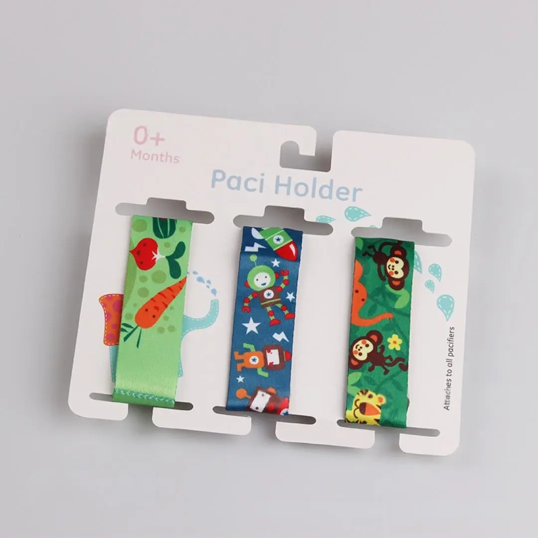 Комплект держателей на прищепке Paci Holder Овощи, Звери, Ракеты 3 шт