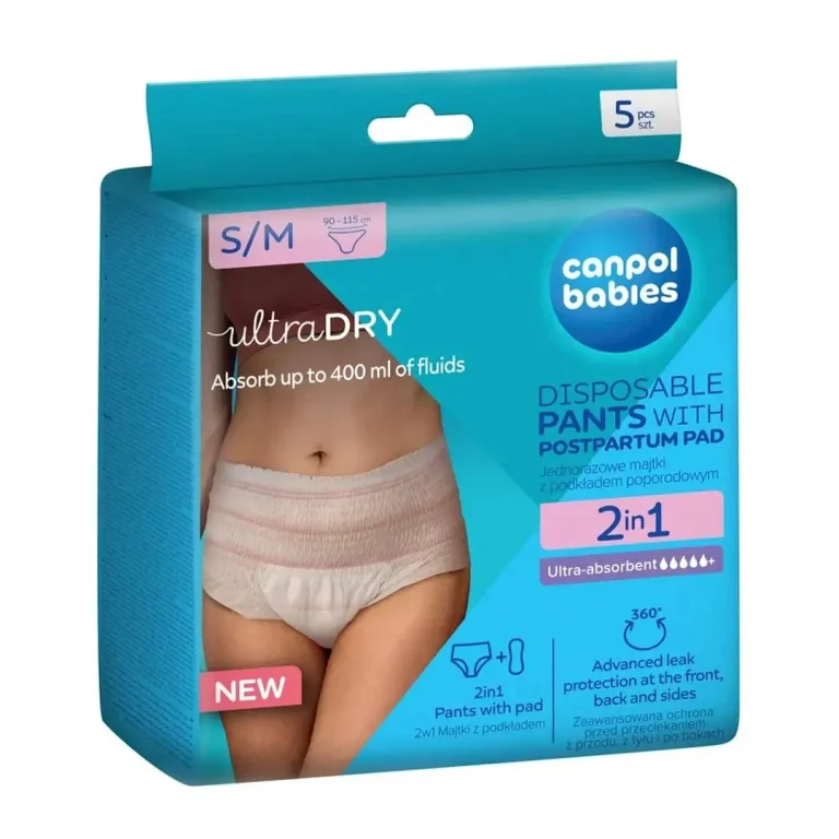 Послеродовые трусики Canpol babies одноразовые 2-в-1 дышащие ультраабсорбирующие S/M 5 шт
