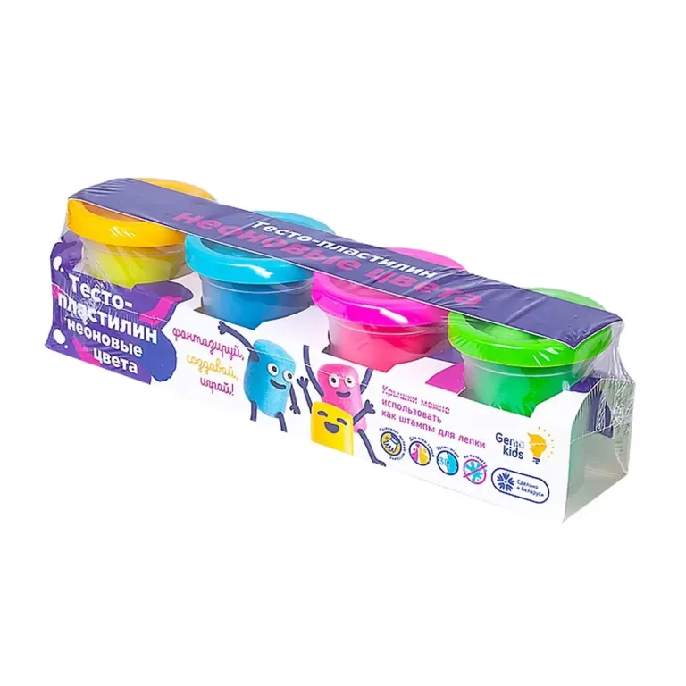 Набор для лепки Genio kids Тесто-пластилин Неоновые цвета