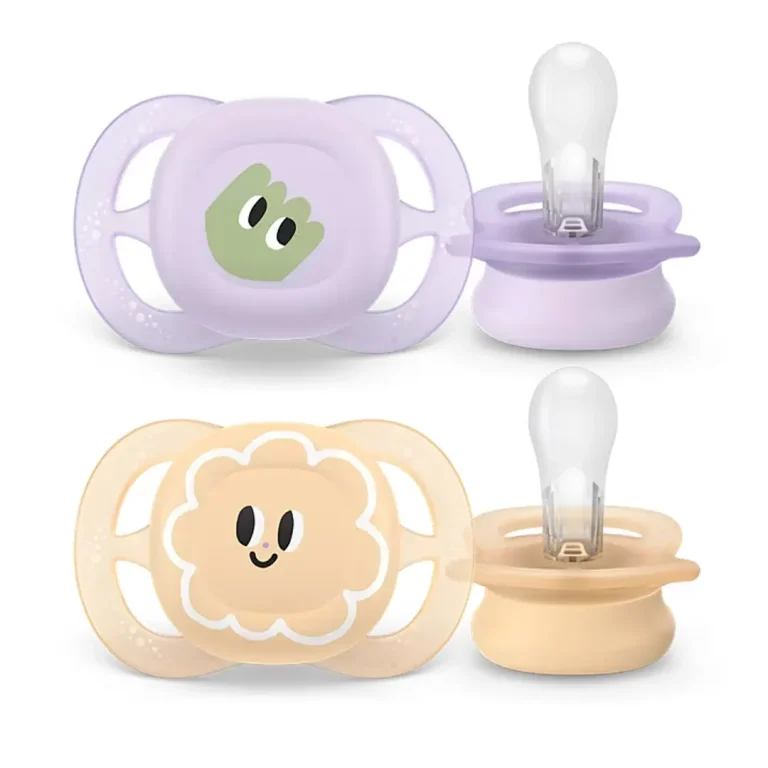 Пустышка Philips Avent Ultrastart Рожицы Фиолетовый, желтый 0-2 мес 2 шт