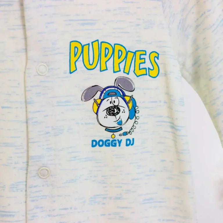 Слип Crazy baby Puppies Doggy DJ Бело-голубой