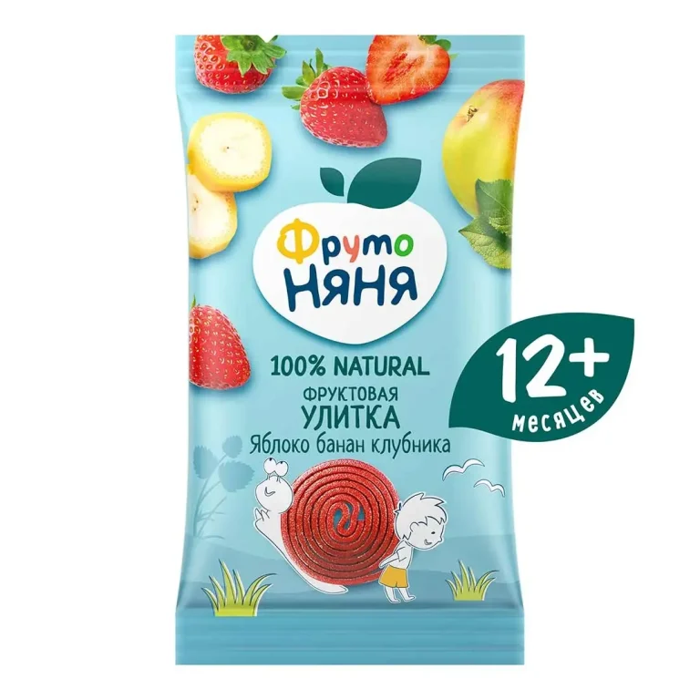 Фруктовые кусочки ФрутоНяня из яблок,клубники и бананов 12+ мес 15 гр