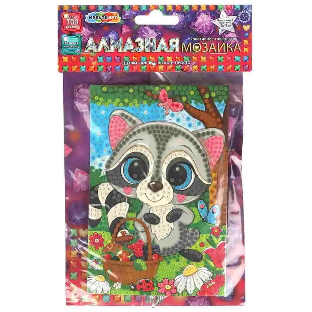Алмазная мозаика MultiArt 10*15 Енотик