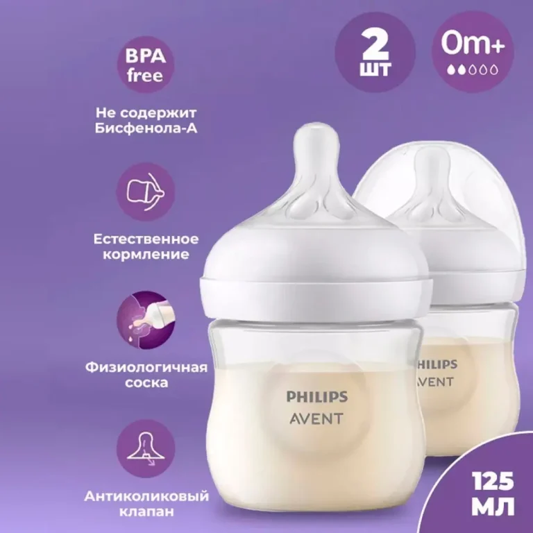 Пластиковая бутылочка Philips Avent Natural Response 125 мл. 0+ мес 2 шт SCY900/02