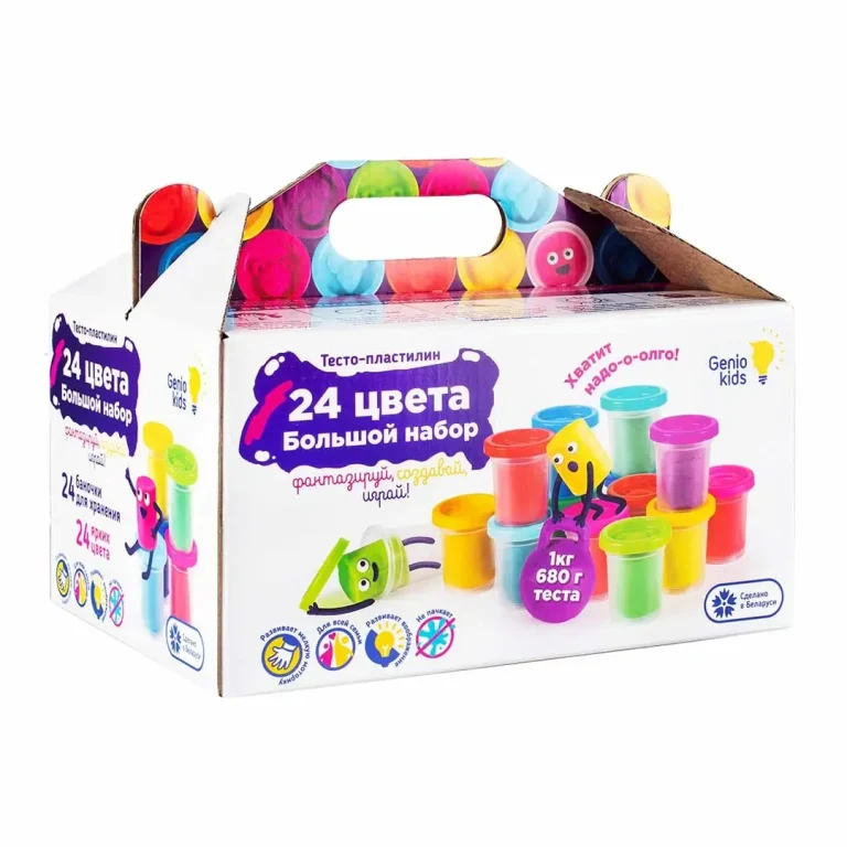 Набор для лепки Genio kids Тесто-пластилин 24 баночки