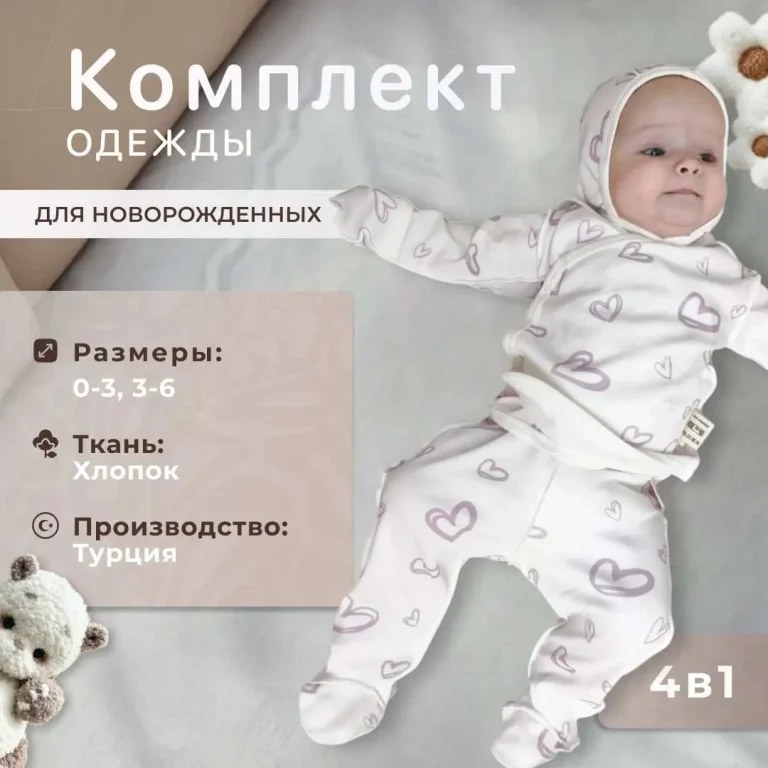 Комплект 4ка Я родился сердечки