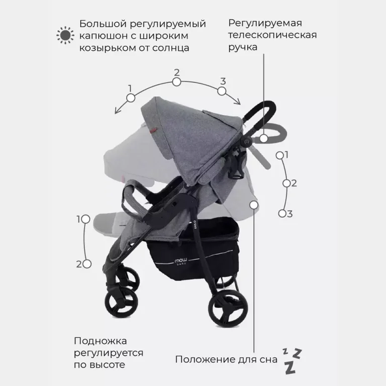 Коляска MOWbaby CROSS RA080 Gold Grey 0+ мес