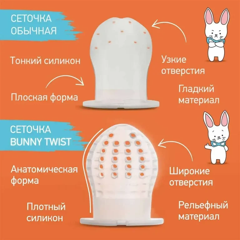 Силиконовая сеточка ROXY-KIDS Bunny twist для ниблеров 6+ мес
