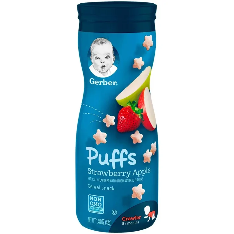 Снеки Gerber Puffs яблоко клубника 8+ мес 42 гр
