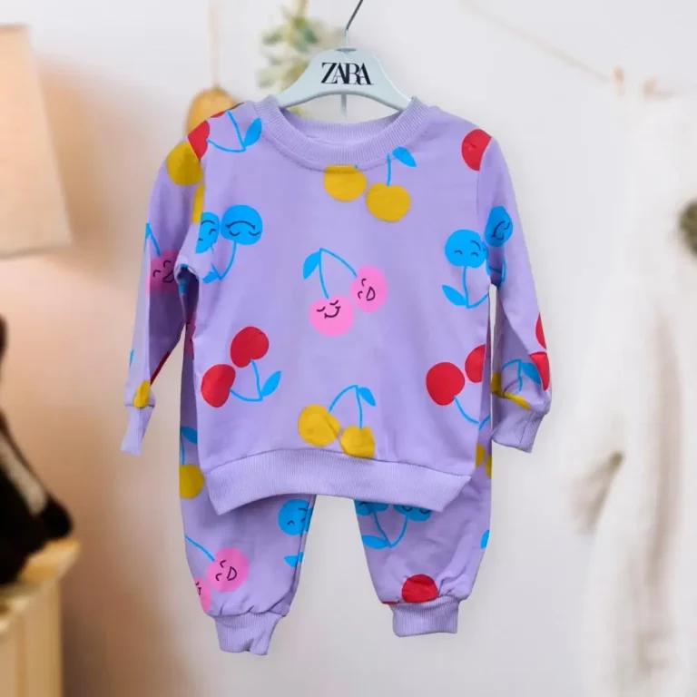 Комплект 2ка ZARA вишенки свитшот + штаны Сиреневый
