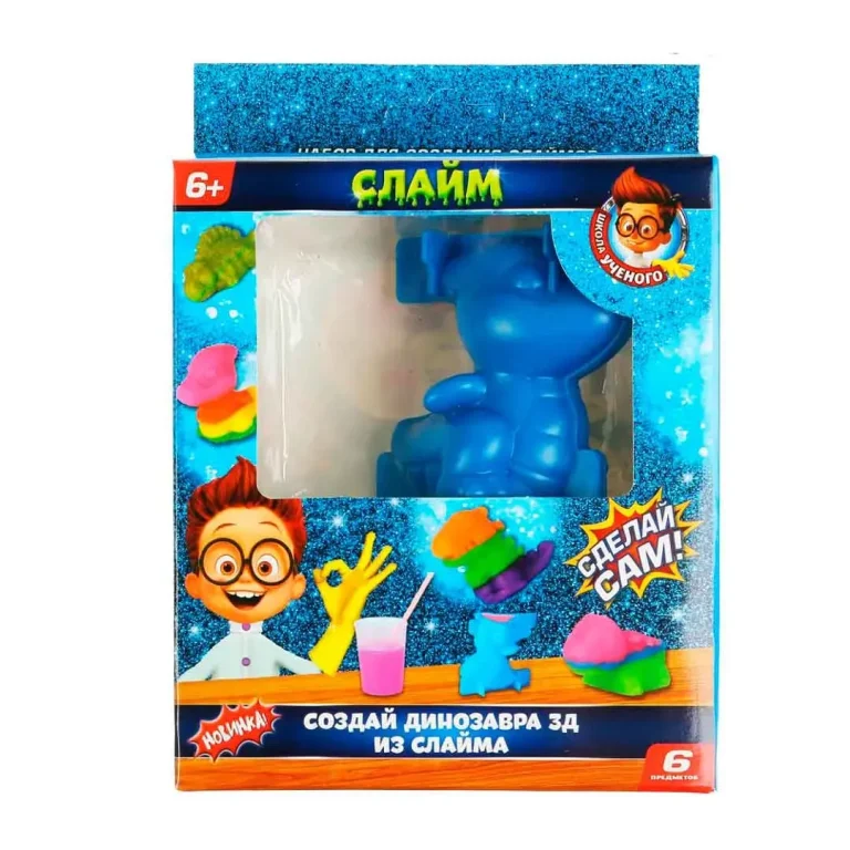 Набор для опытов Создай 3D динозавра из слайма Играем вместе