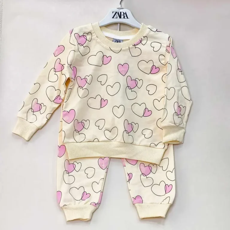 Комплект 2ка ZARA сердечки свитшот + штаны Сиреневый