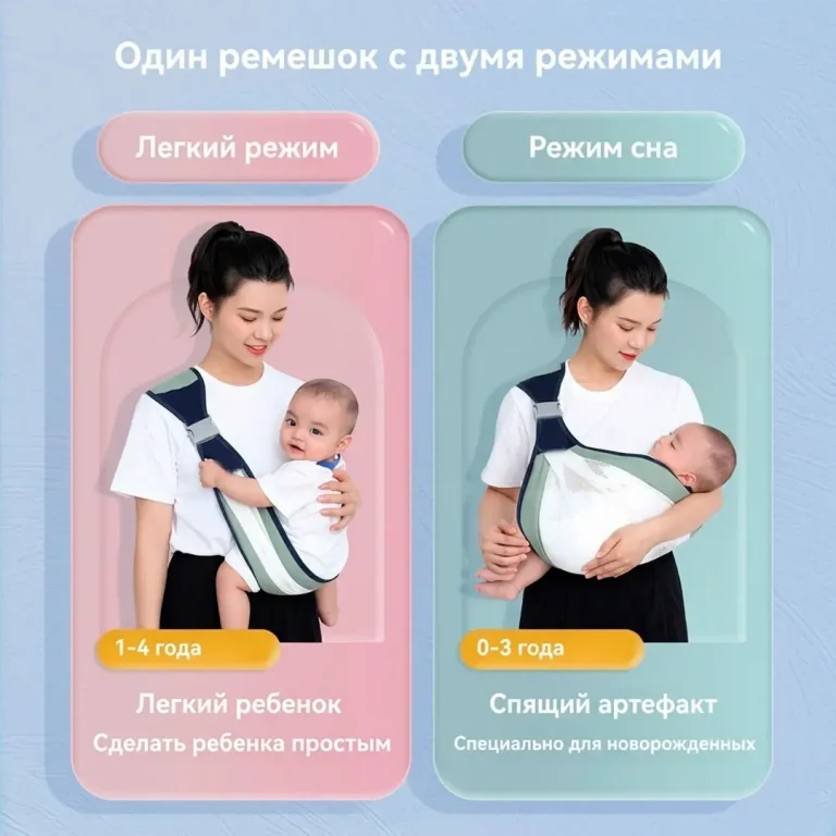 Переноска для детей хипсит слинг для новорожденных Серый