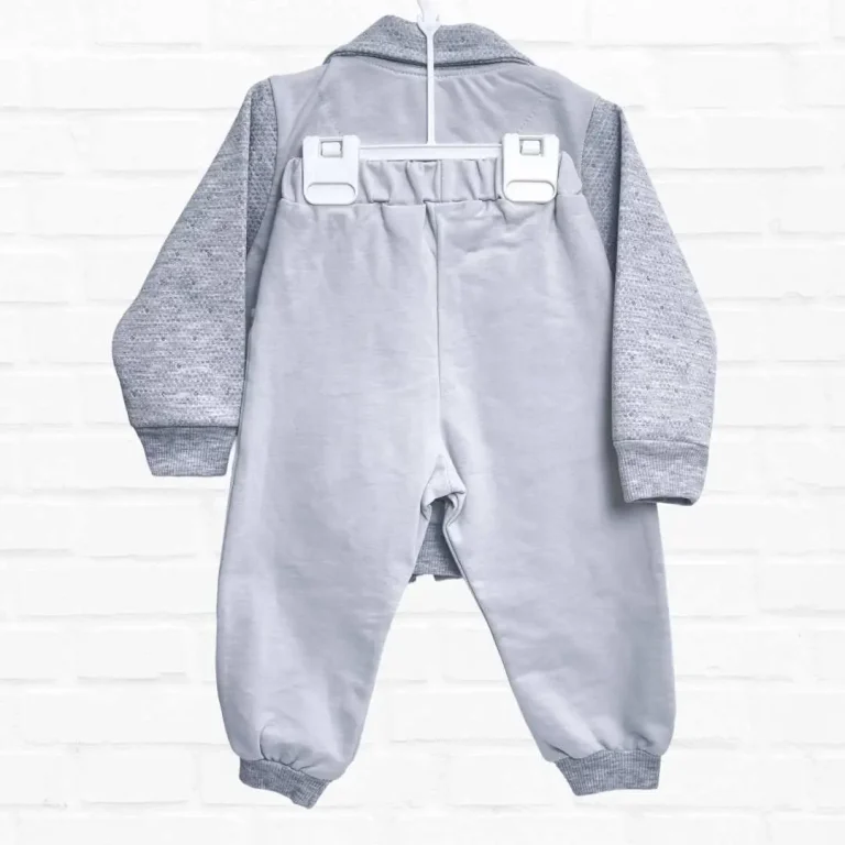 Комплект 3ка Baby fou свитшот + штаны + толстовка на молнии бантики Серый