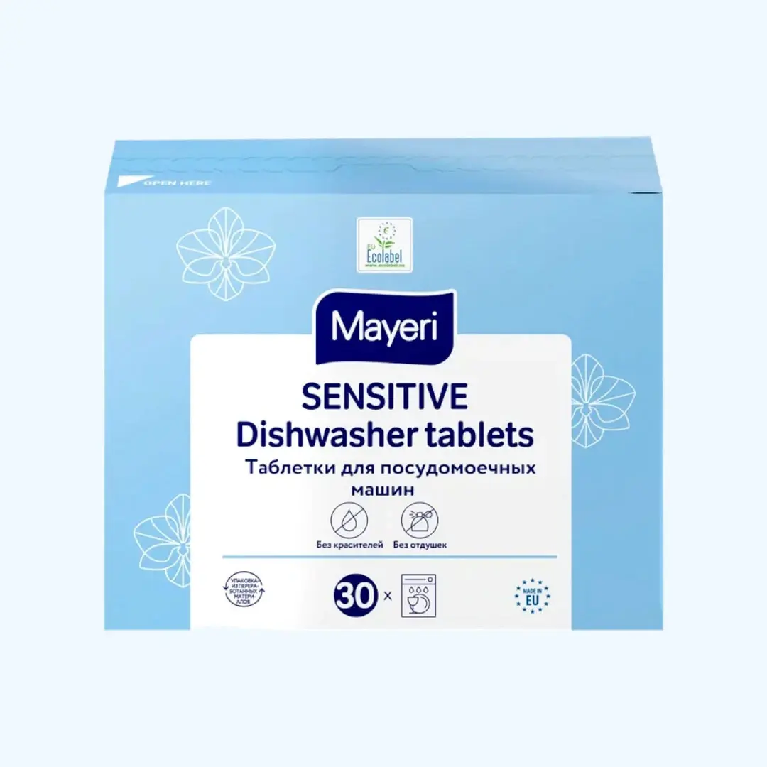 Таблетки Mayeri Sensitive для посудомоечных машин 30 шт