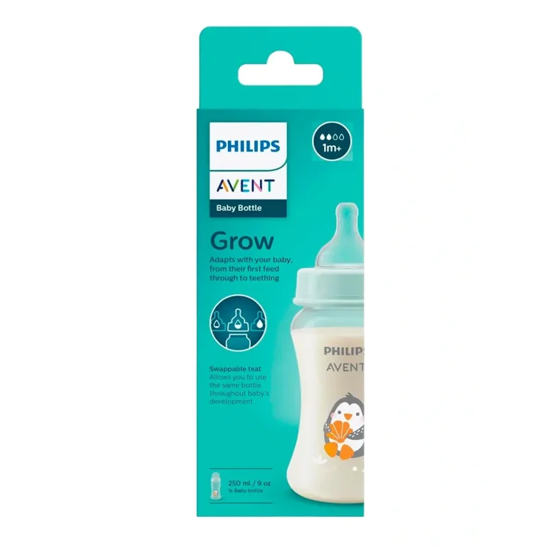Пластиковая бутылочка Phlips Avent Baby bottle essentail grow Пингвин 250 мл 1+ мес SCY061/01