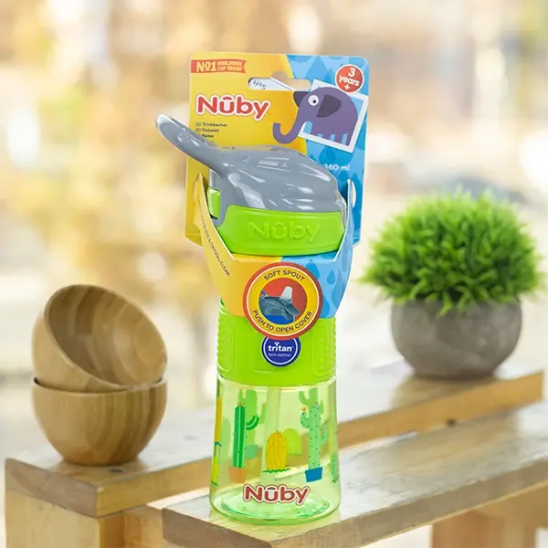 Поильник Nuby мягким носиком и трубочкой Tritan 360мл 3+ лет.