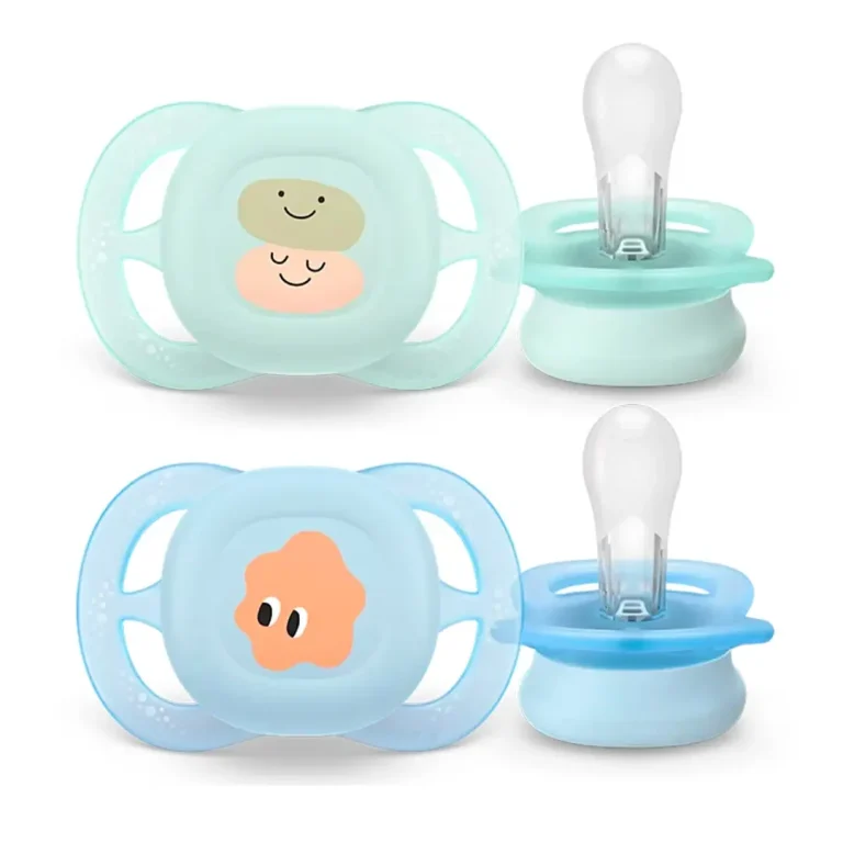 Пустышка Philips Avent Ultrastart Смайлики Клякса Ментоловый, голубой0-2 мес 2 шт