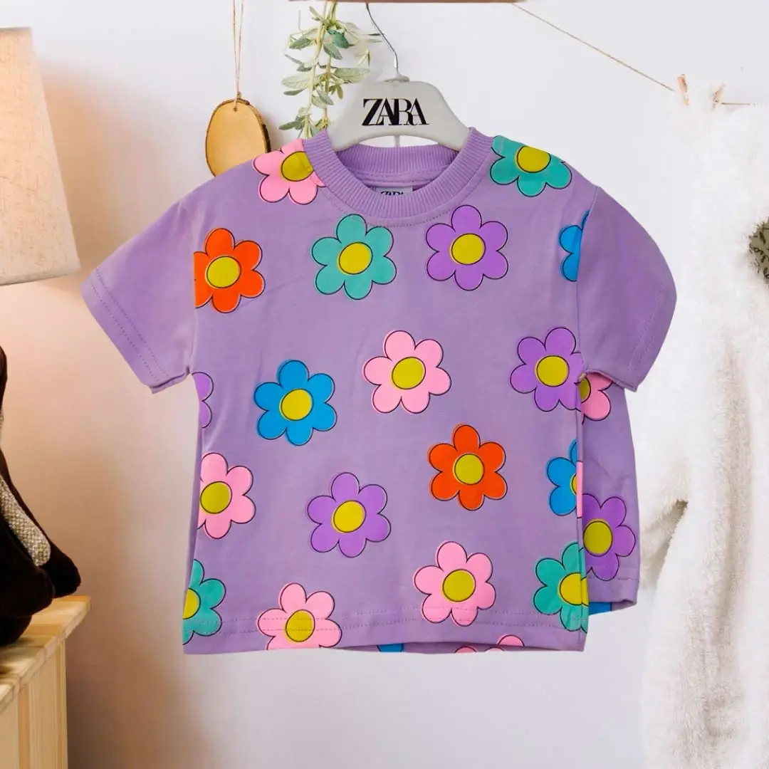 Комплект 2ка ZARA Ромашки футболка + шорты Сиреневый
