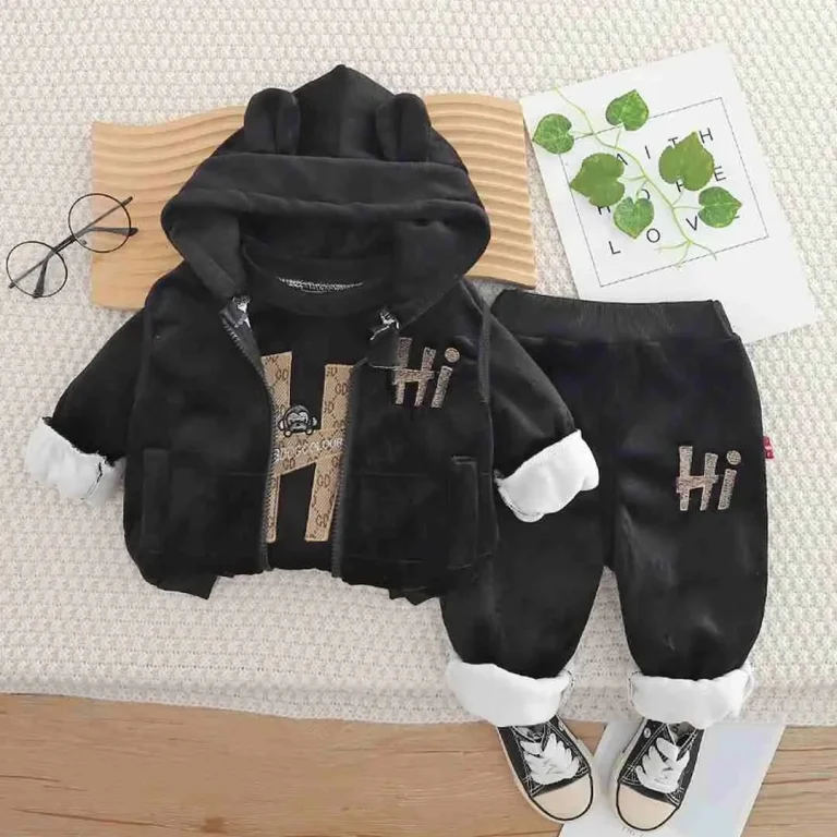 Комплект 3ка Happyiness HI Свитшот + штаны + желетка Черный