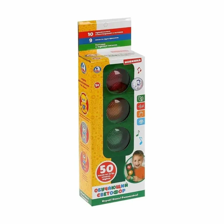 Развивающая игрушка Обучающий светофор 50 песен, стихов, звуков