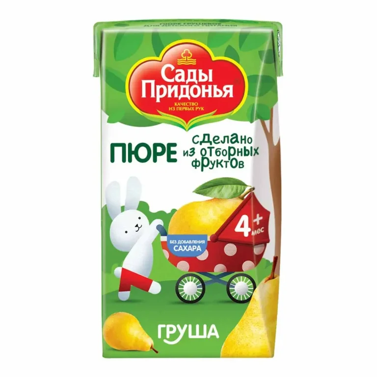 Пюре Сады Придонья груша 125 гр 4+ месяцев