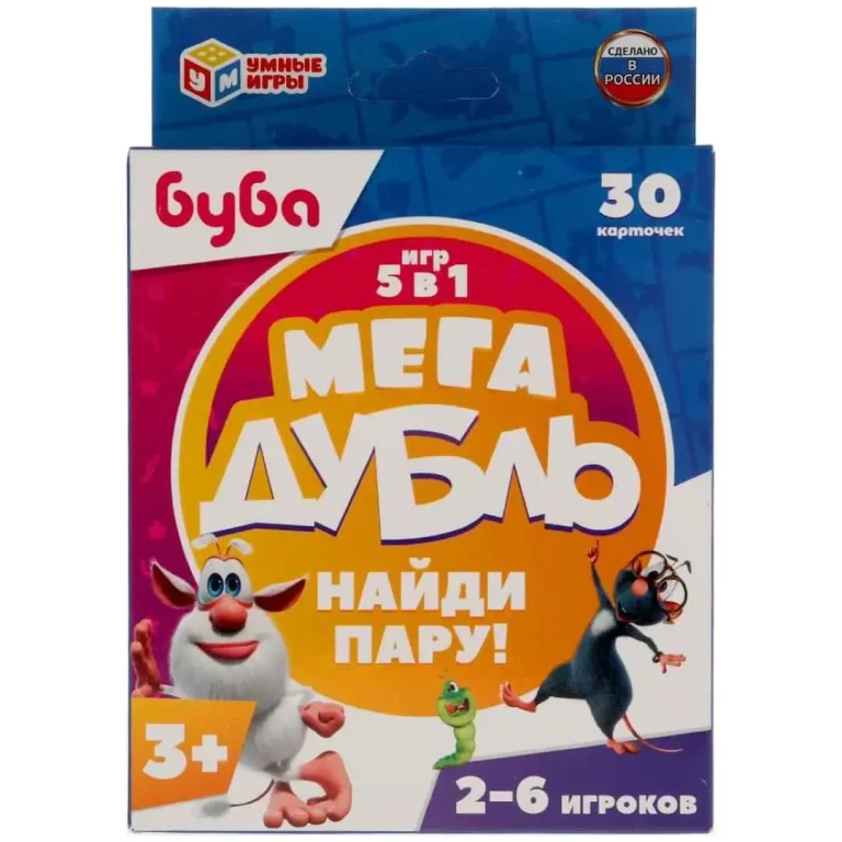 Мега дубль Умные игры Буба Найди пару 5 в 1 30 карточек