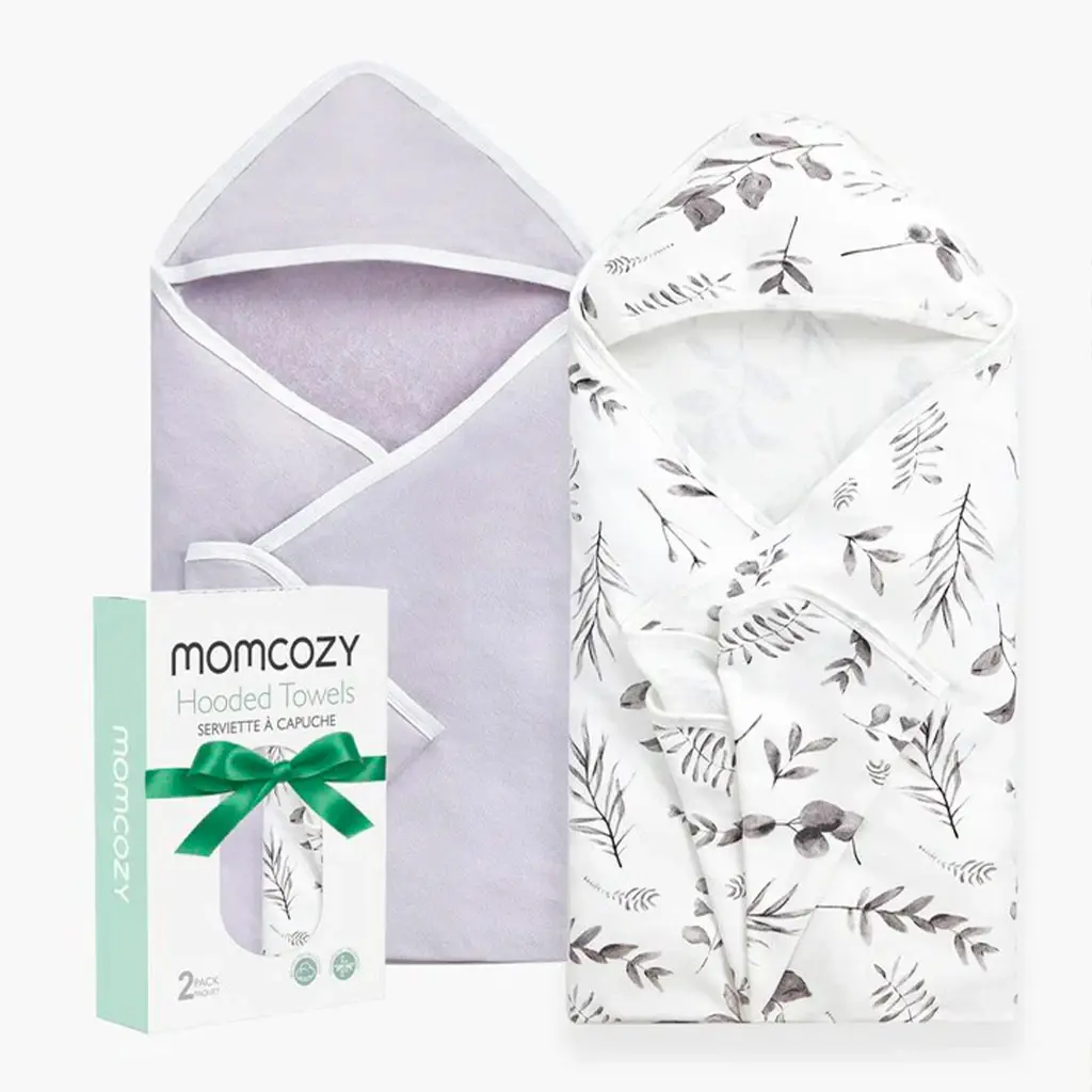 Полотенце с капюшоном Momcozy Wash Leaves 2шт