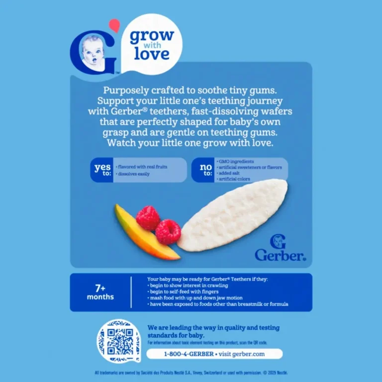 Вафли Gerber для мягкого прорезывания манго малина 7+ мес 48 гр