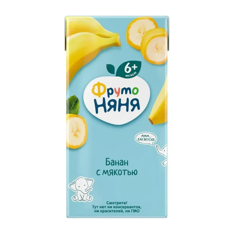 Нектар ФрутоНяня банан с мякотью 200 мл. 6+ мес.