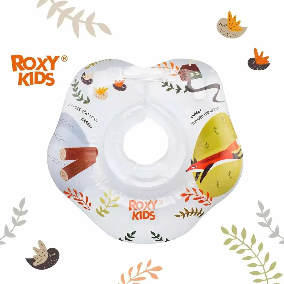 Круг для купания ROXY-KIDS Fairytale надувной на шею + сказка 38*39 см Fox 0-3 лет