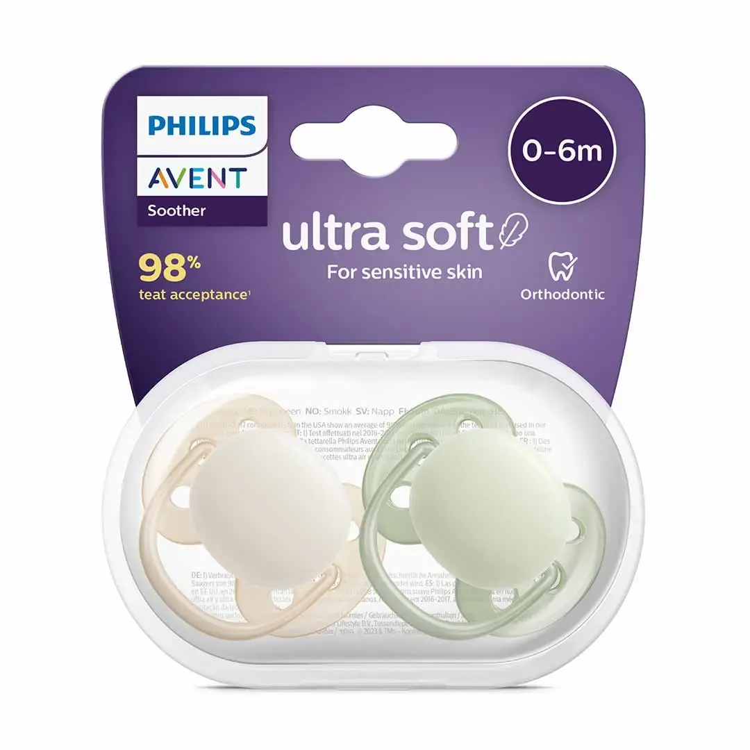 Пустышка Philips Avent Ultra soft 0-6 мес 2 шт