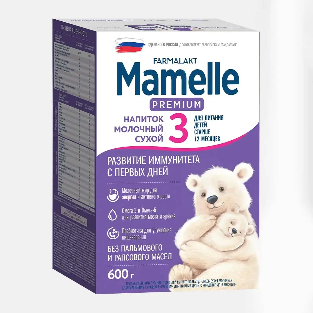 Сухая молочная смесь Mamelle Premium 3 600 гр 12+ мес