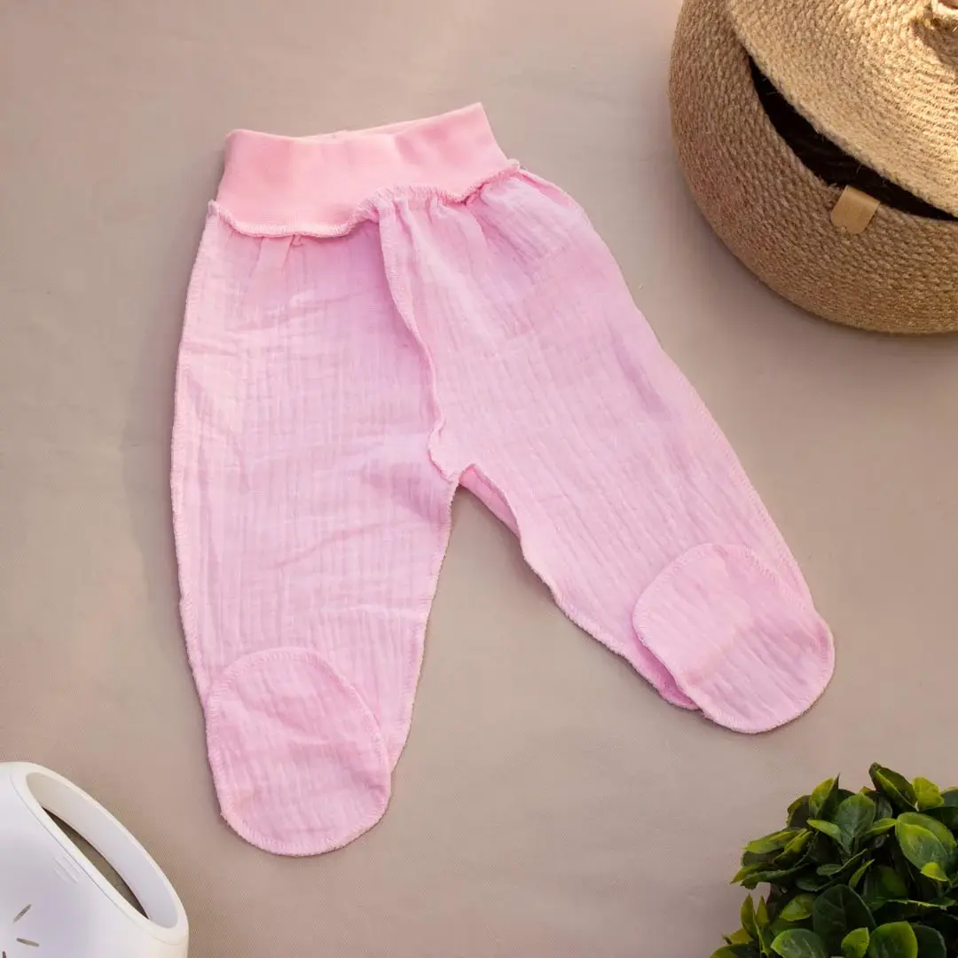 Муслиновые ползунки Nika kids однотонные Розовые