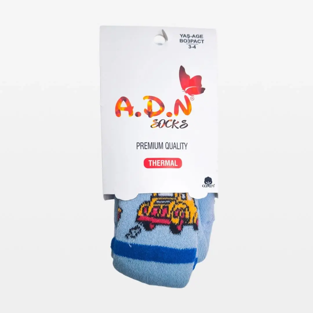 Термо колготки A.D.N Socks Машина Голубой