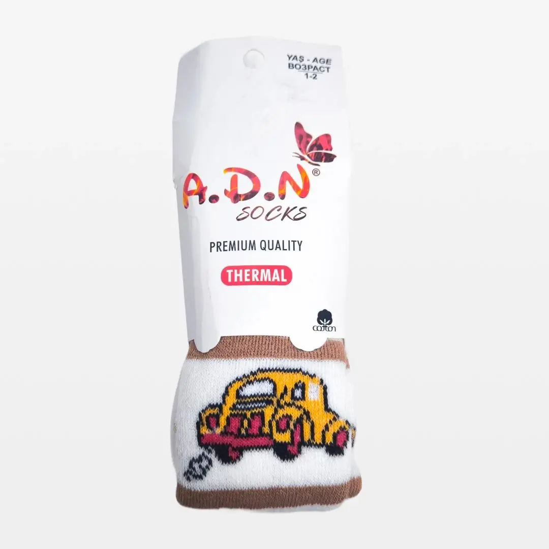 Термо колготки A.D.N Socks Машина Белый