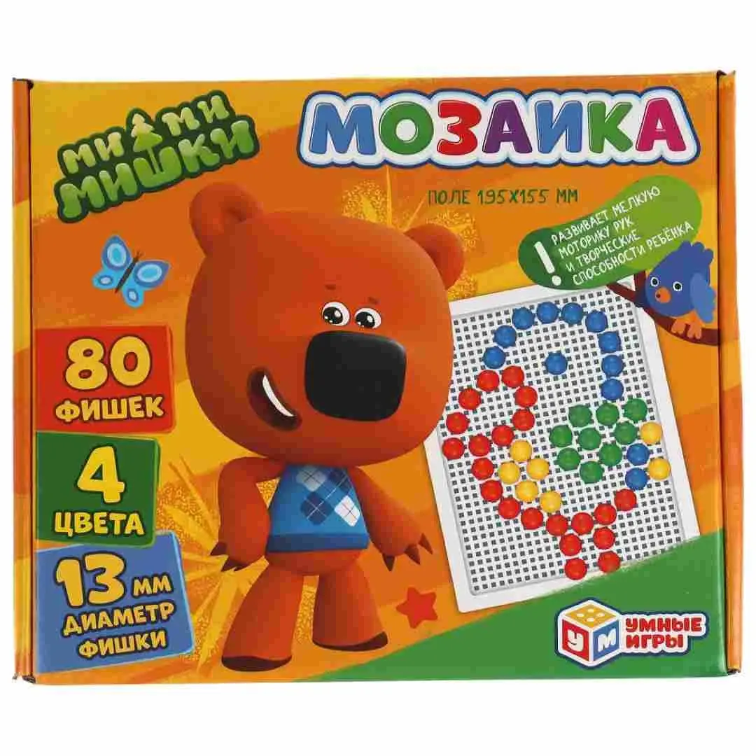 Мозаика пластиковая Умные игры 80 фишек 4 цвета