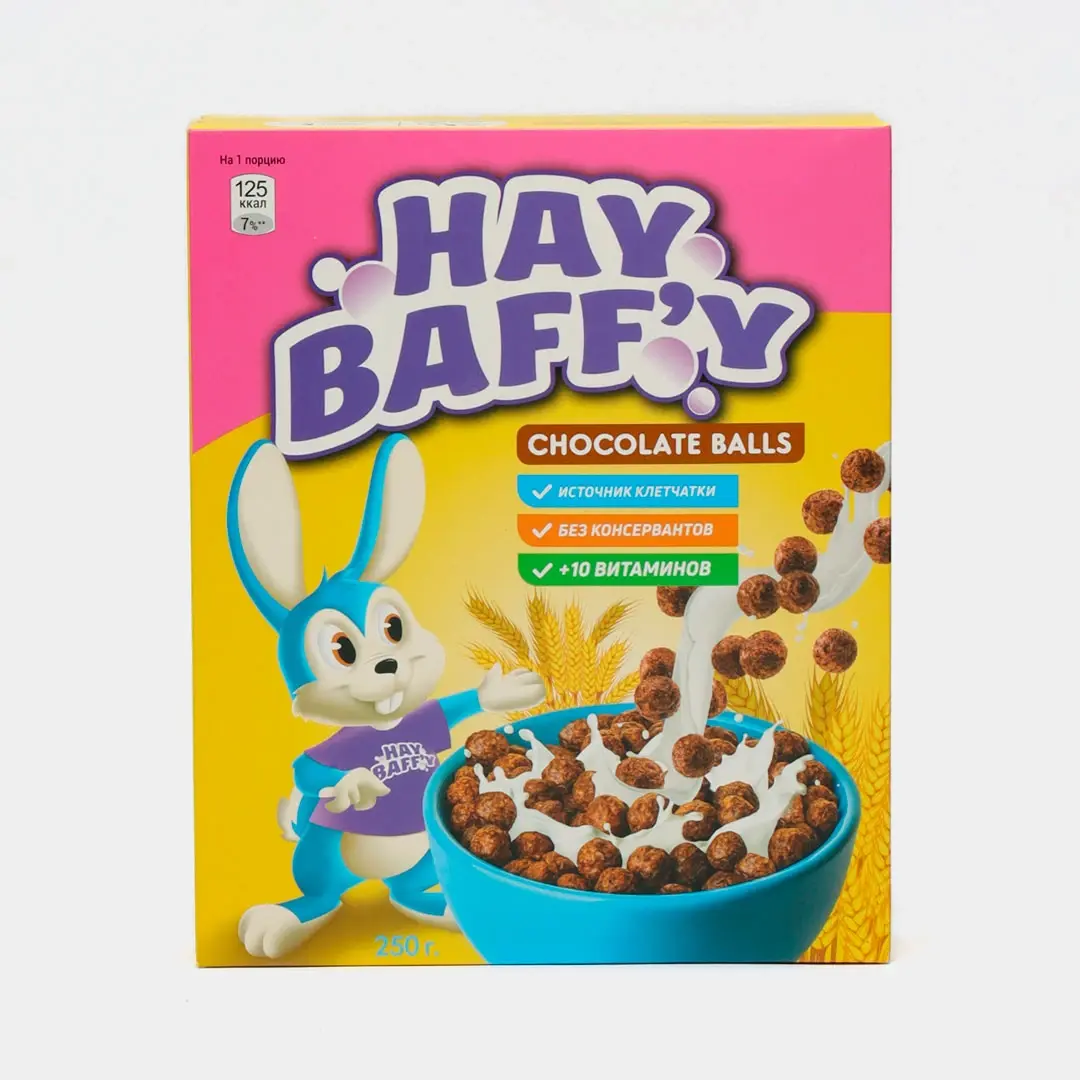 Готовый завтрак Hay Baffy шоколадные шарики 250 гр