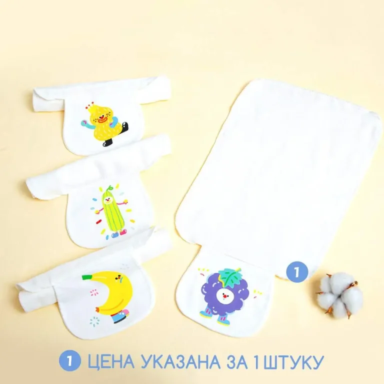 Муслиновые полотенце для спины ребенка от пота 30*23 см Виноград