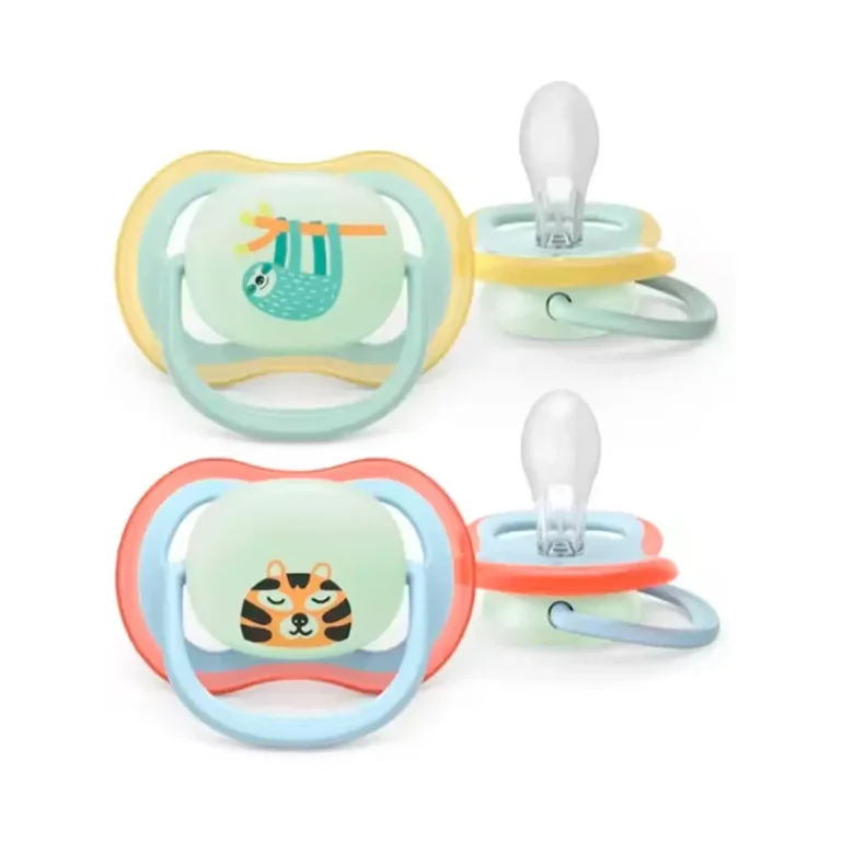 Пустышка Philips Avent Ultra air nighttime Ленивец Тигр SCF376/24 0-6 мес 2 шт