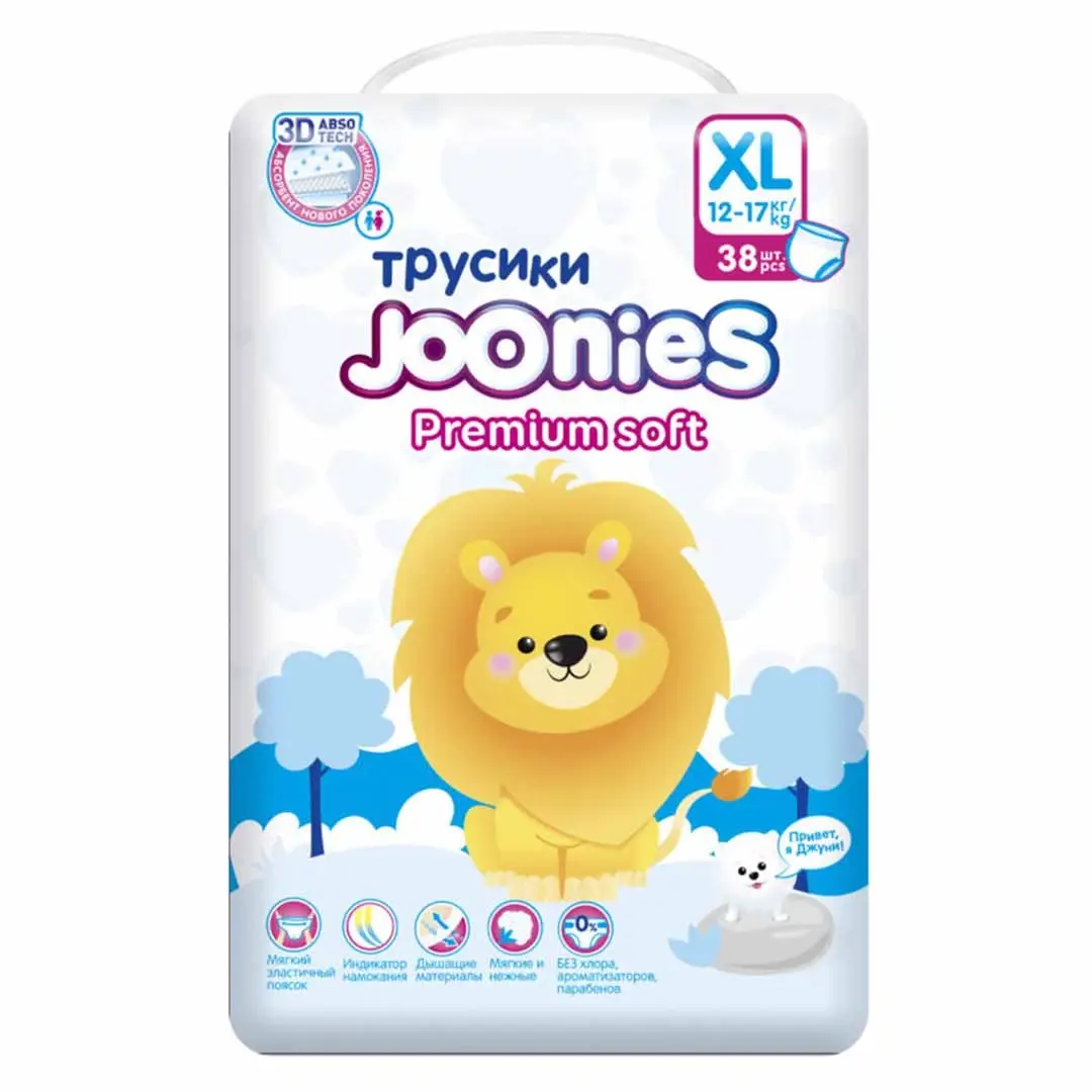 Трусики-подгузники Joonies Premium soft XL (12-17 кг) 38 шт