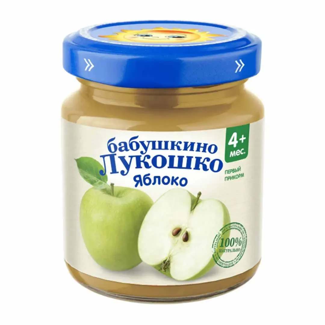 Пюре Бабушкино лукошко яблоко 100 гр 4+мес