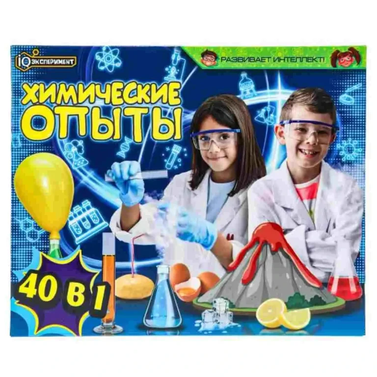 Игрушка опыты химия набор 40 в 1 IQ Эксперимент