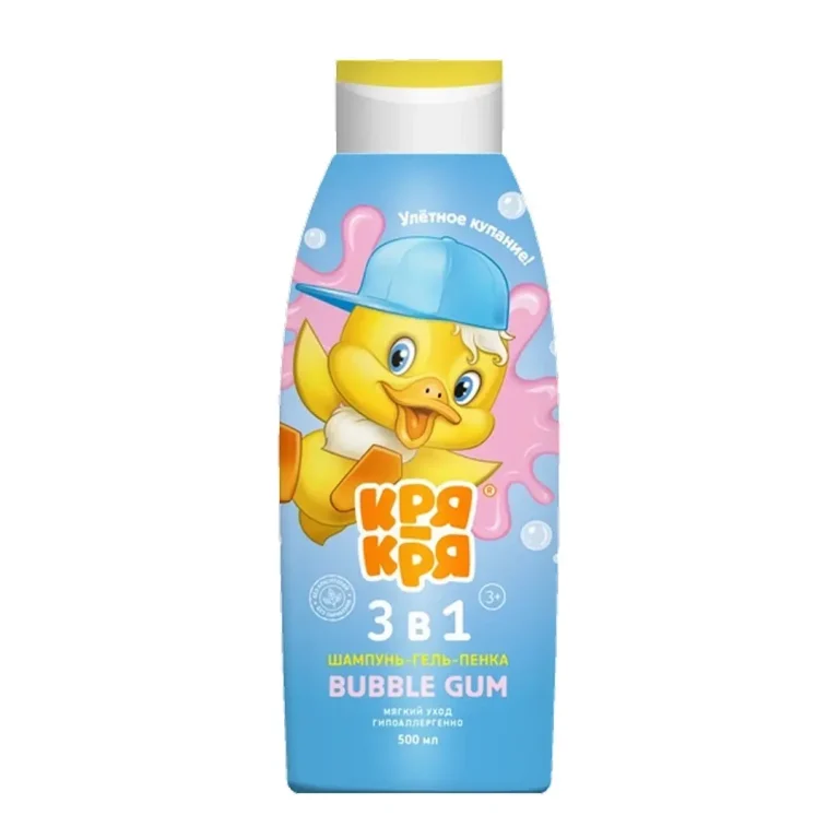 Детский шампунь-гель-пенка 3в1 КряКря для мальчиков Bubble gum 500 мл