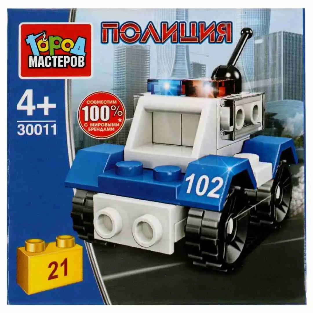 Конструктор полицейская машина Город мастеров 21 деталь