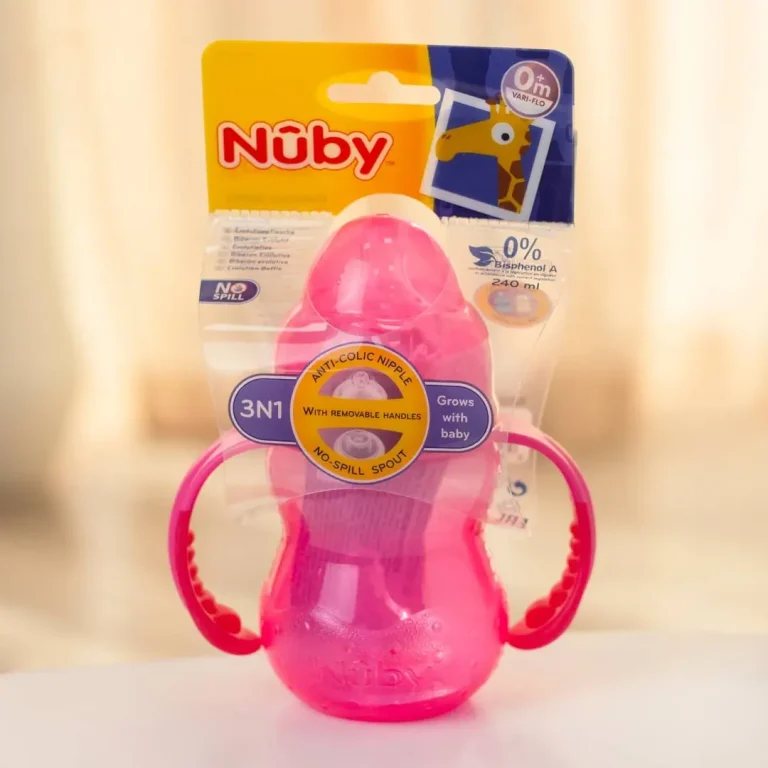 Nuby Детская Бутылочка Тренировочная с соской и ручками Evolution Bottle 3в1