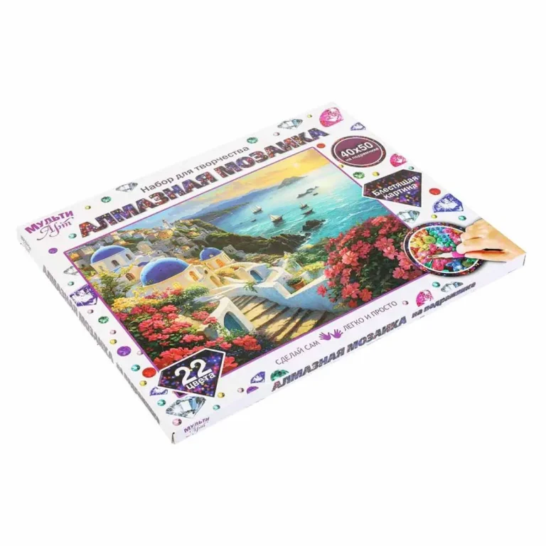 Алмазная мозаика MultiArt 40*50 с подрамником санторини