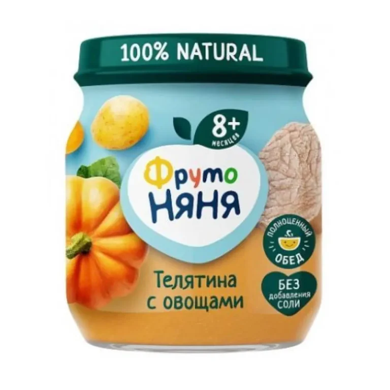 Пюре ФрутоНяня телятина с овощами 100 гр 8+ мес