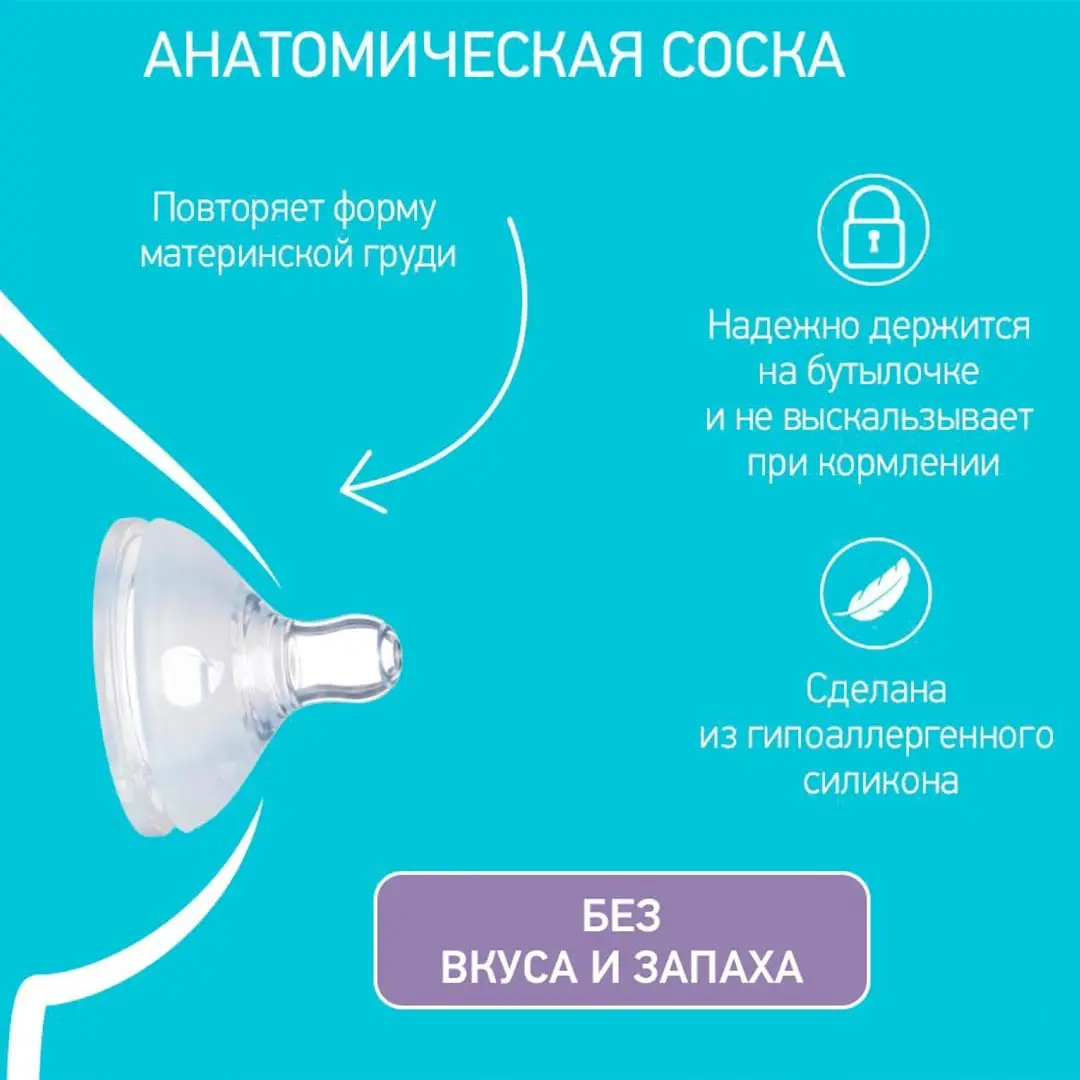 Соска для бутылочек ROXY-KIDS 0+ мес 2 шт
