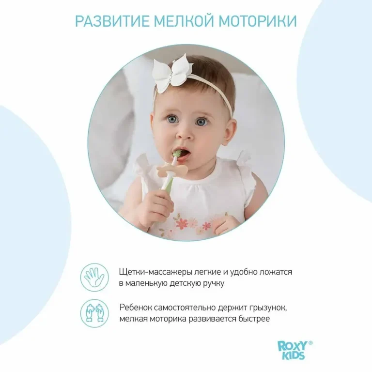 Набор ROXY-KIDS Зубная щетка+массажер Ментоловый